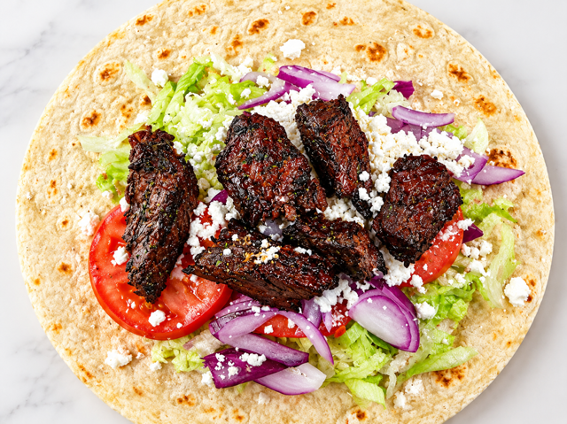 Steak Tip Kabob Wrap.